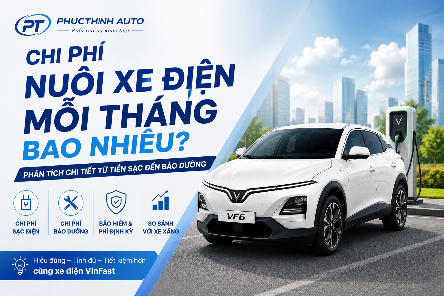 Chi phí nuôi xe điện mỗi tháng