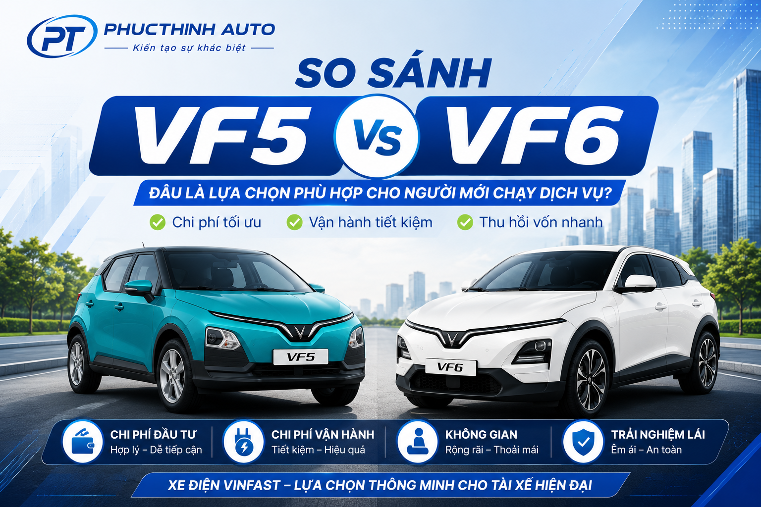 VF5& VF6 xe nào mới là lựa chọn phù hợp cho người mới lái dịch vụ